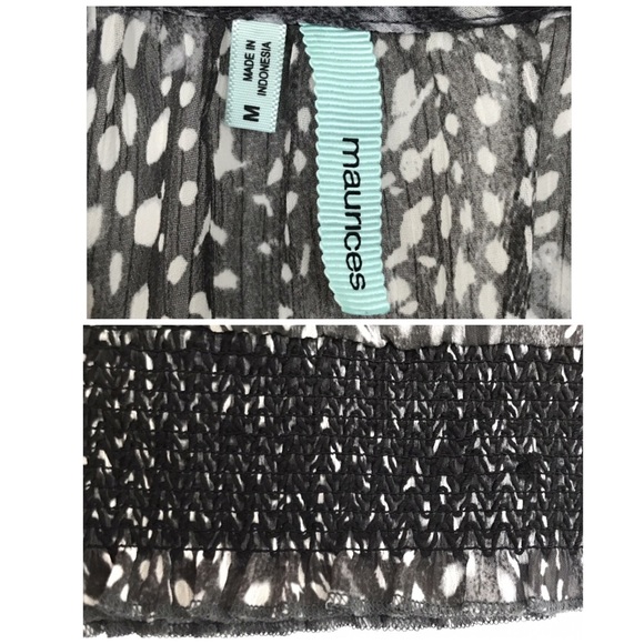 Maurices Leopard print semi sheer peasant blouse M - Picture 8 of 8